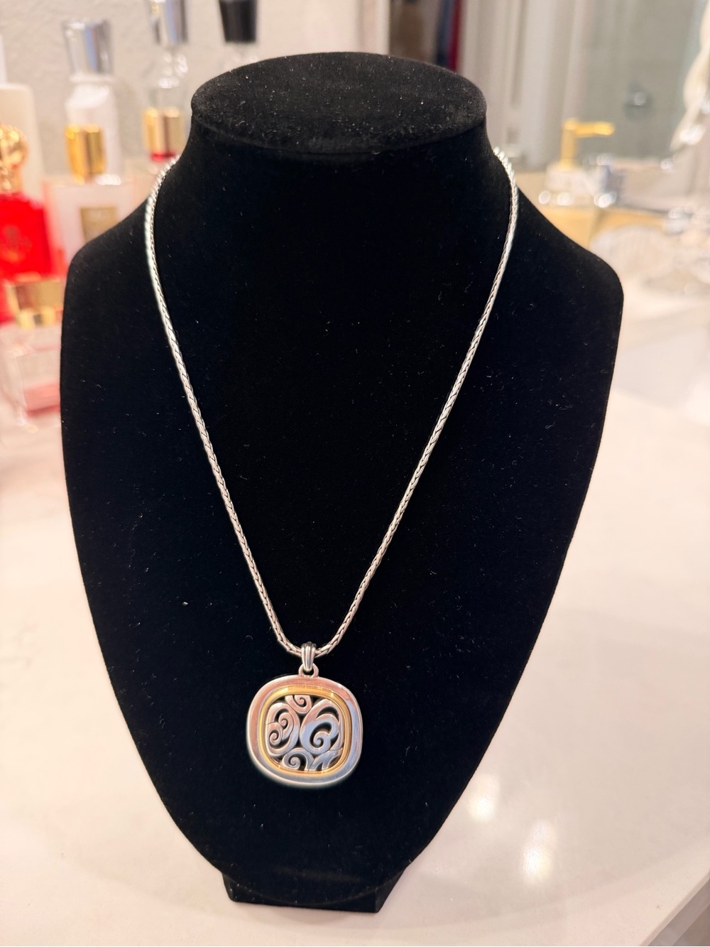 Brighton Silver Tone Swirl Pendant Necklace - Elegant Women's Jewelry